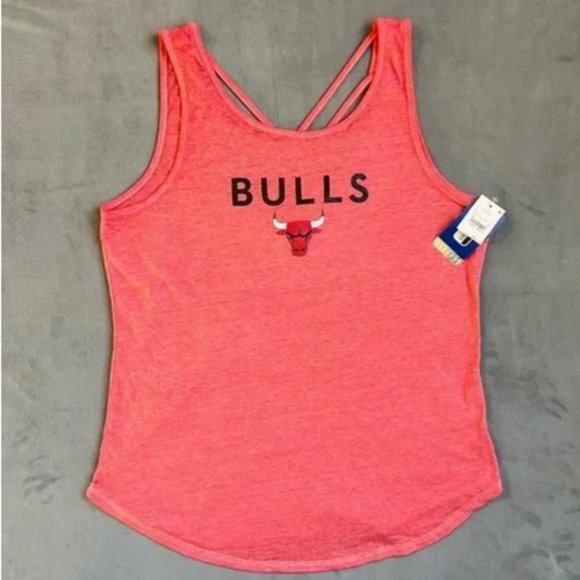 NBA Chicago Bulls Strappy Lattice Back Tank Top Red M - Picture 1 of 5